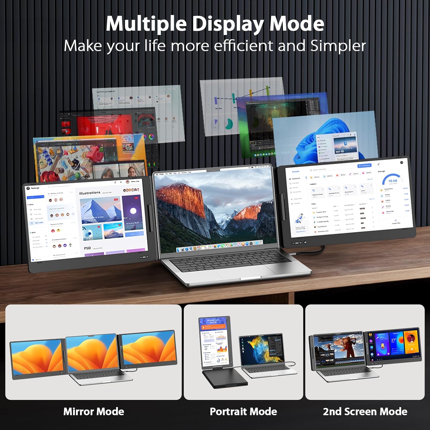 QQH Triple Portable Monitor