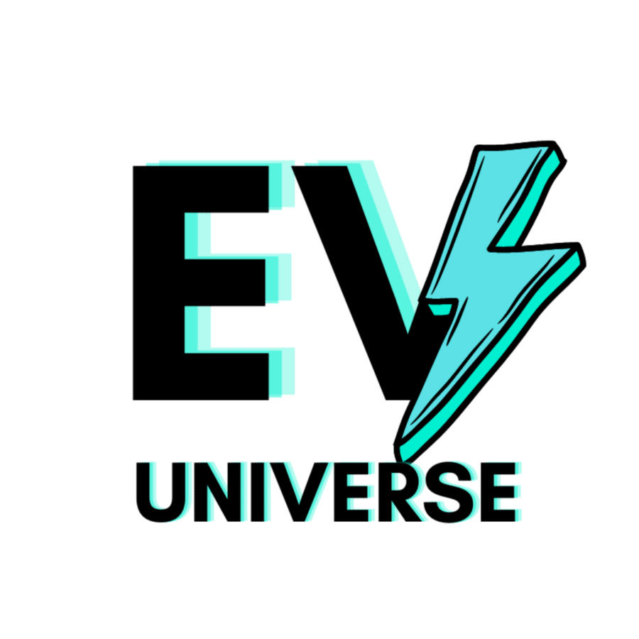 EV Universe logo with turquoise bolt design.