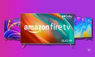 2023 amazon fire tvs on purple background