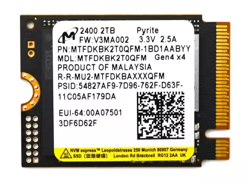 Micron 2TB 2400 M.2 2230 NVMe PCIe