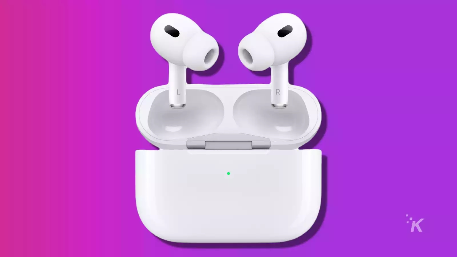 airpods pro 2 on a purple background