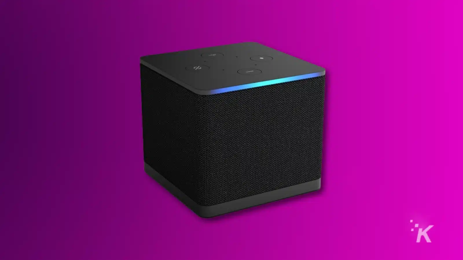 Smart speaker on purple background