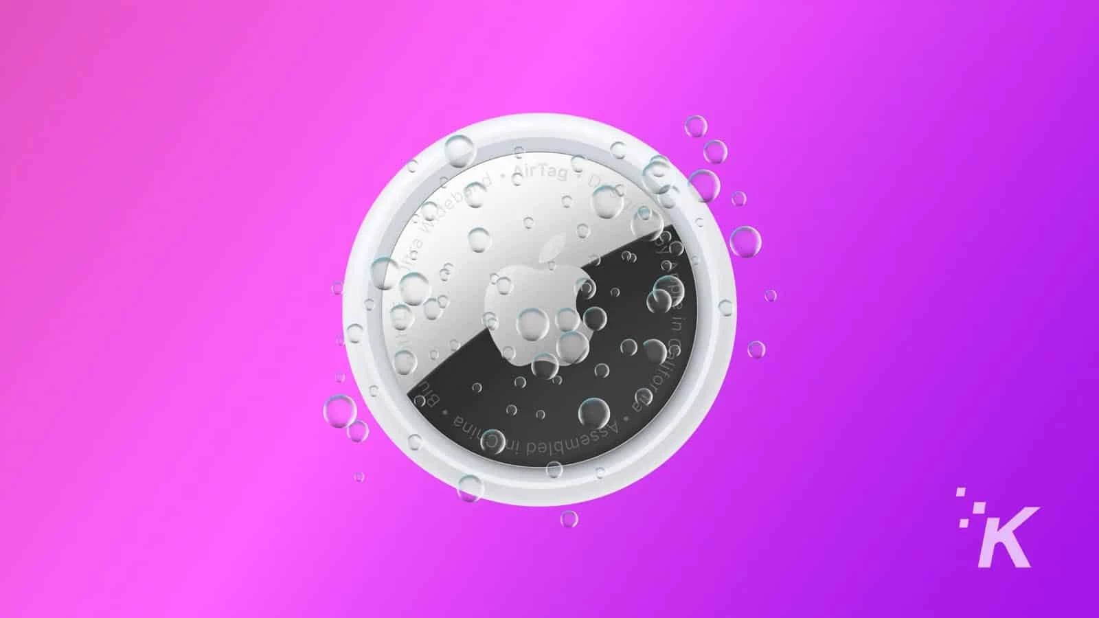 apple airtags with water on them