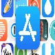 apple app store logo with blurred background