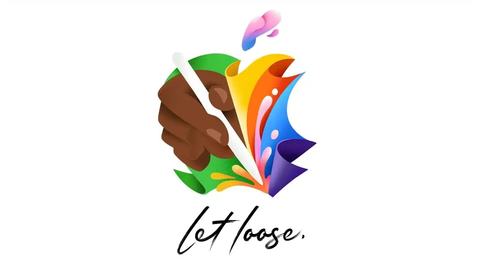 Colorful digital art with hand and paintbrush, "let loose" text.