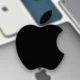 Apple logo black blurry background