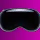 render of the apple vision ar headset on a purple background