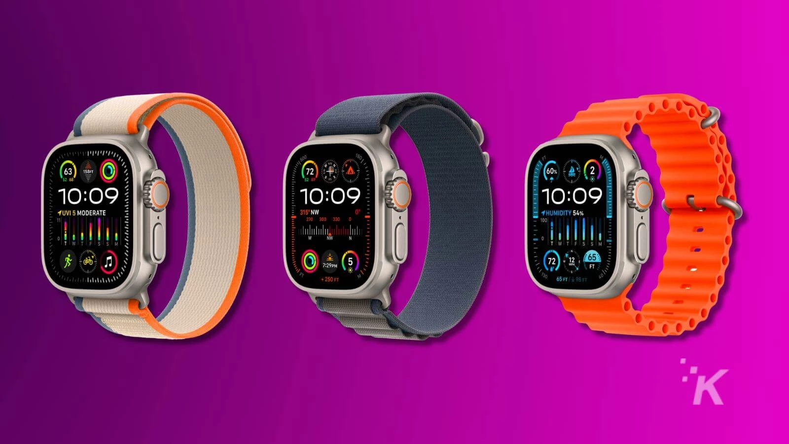 apple watch ultra series 2 on a purple background