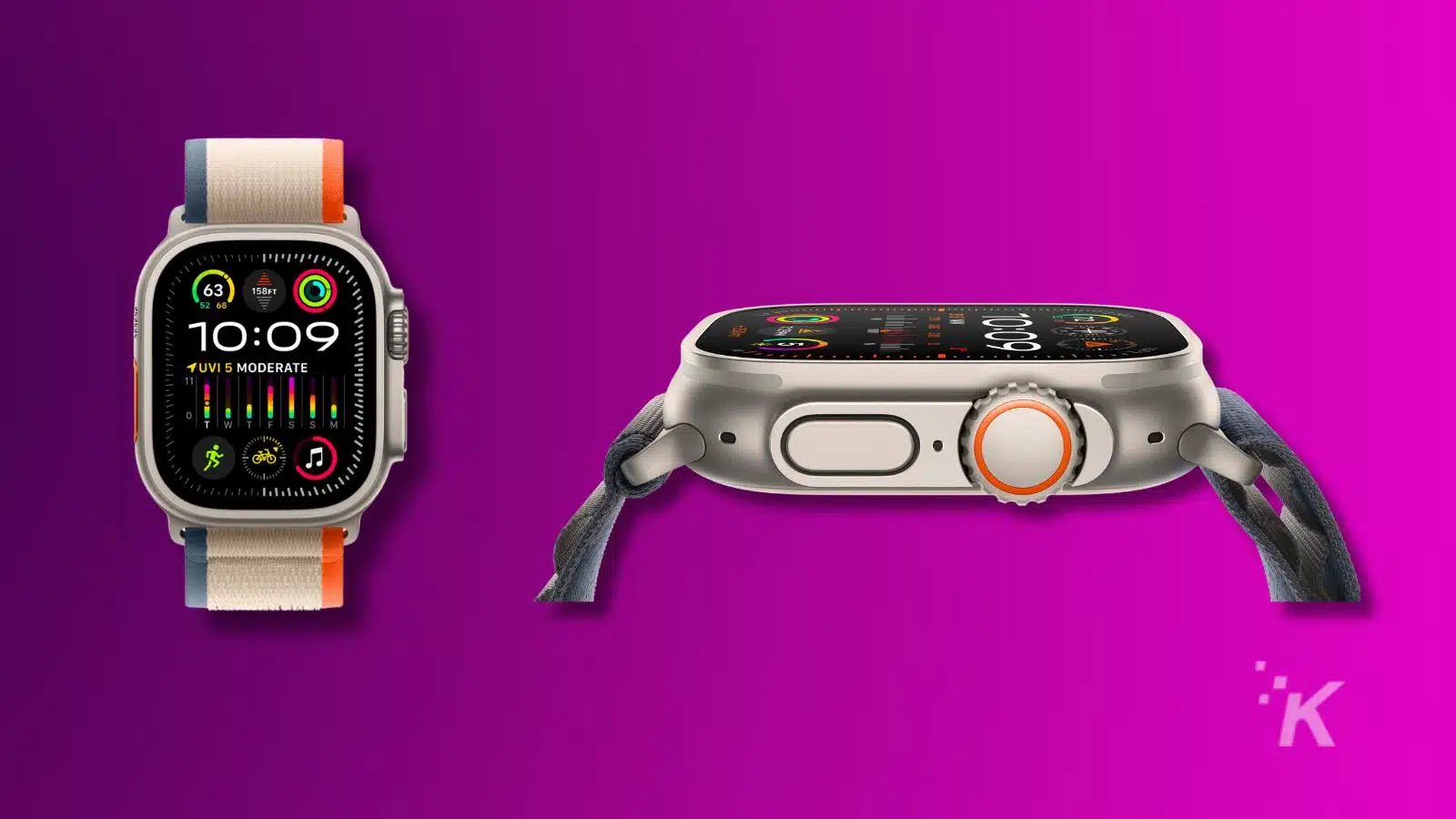 apple watch ultra series 2 on a purple background