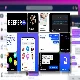 This is a promotional image for a messaging app called Beeper, featuring interface elements like chat examples, encryption claims, and a free trial offer.