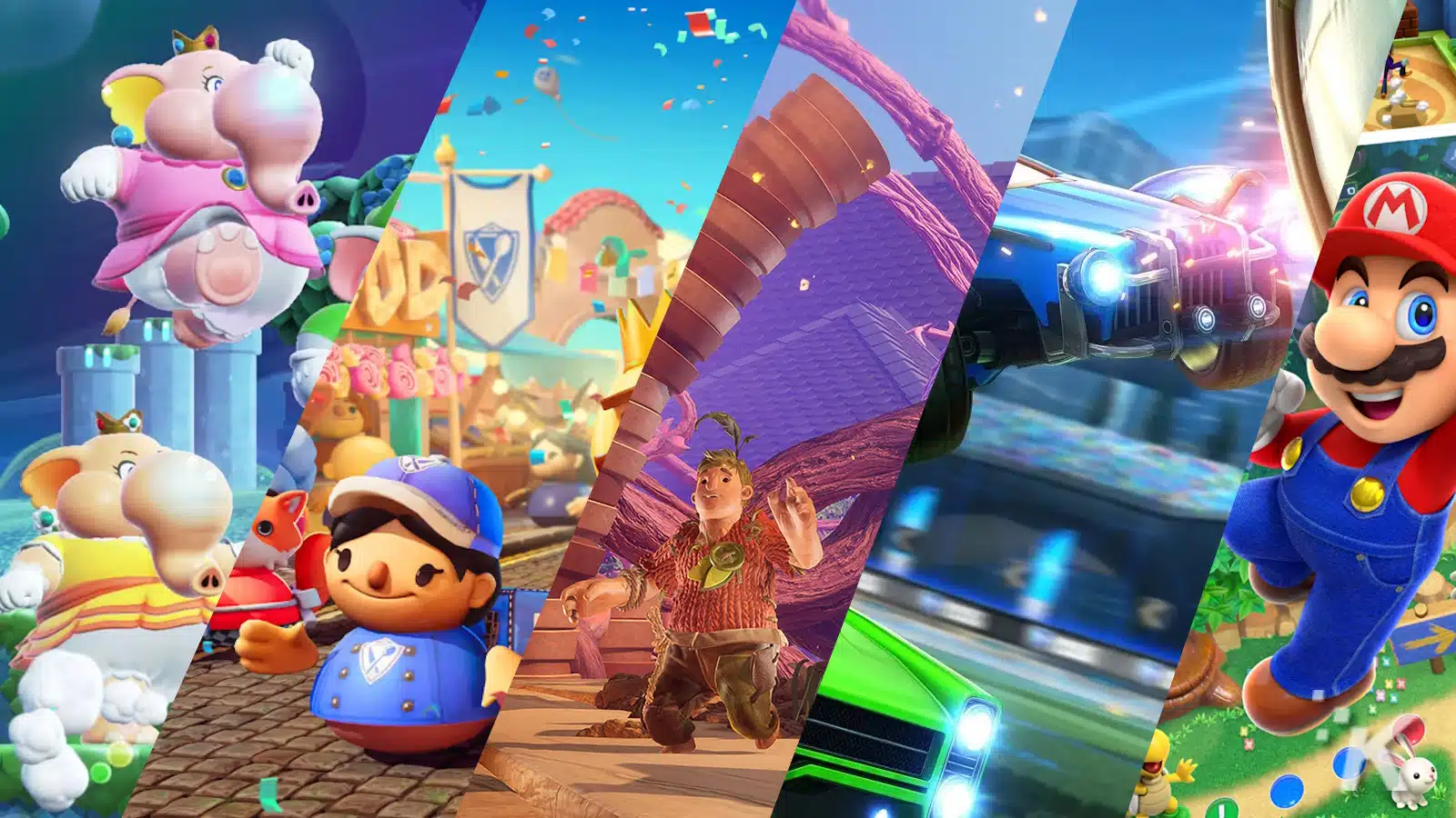 best nintendo switch co-op games including mario bros wonder, overcooked, rocket league