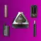 A group of herb vaporizers in a purple background.