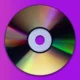 cd on purple background