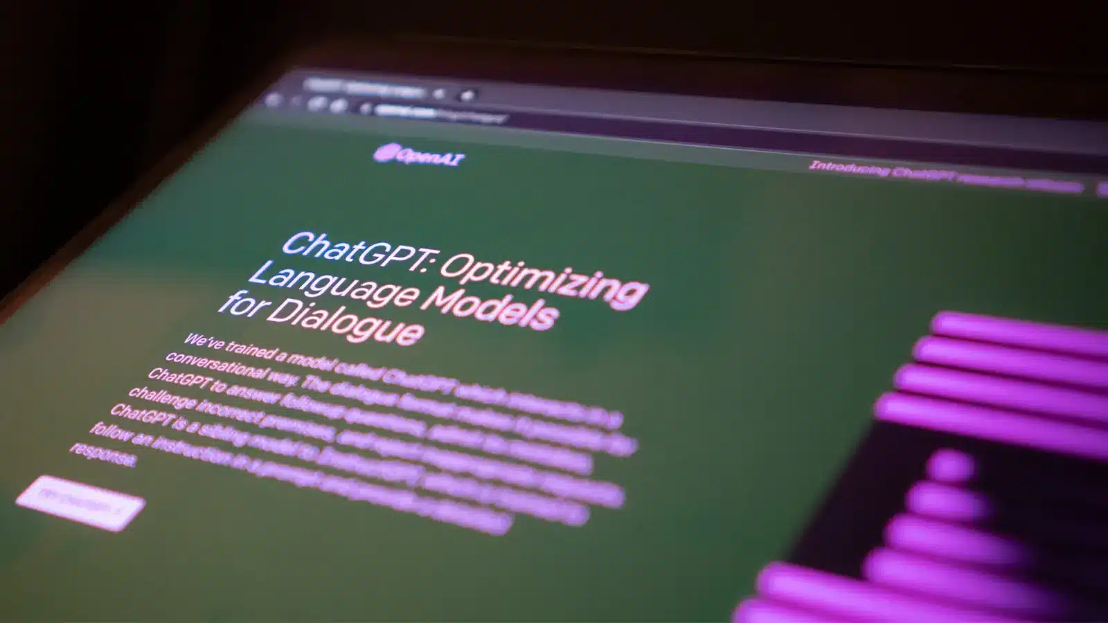 ChatGPT on laptop