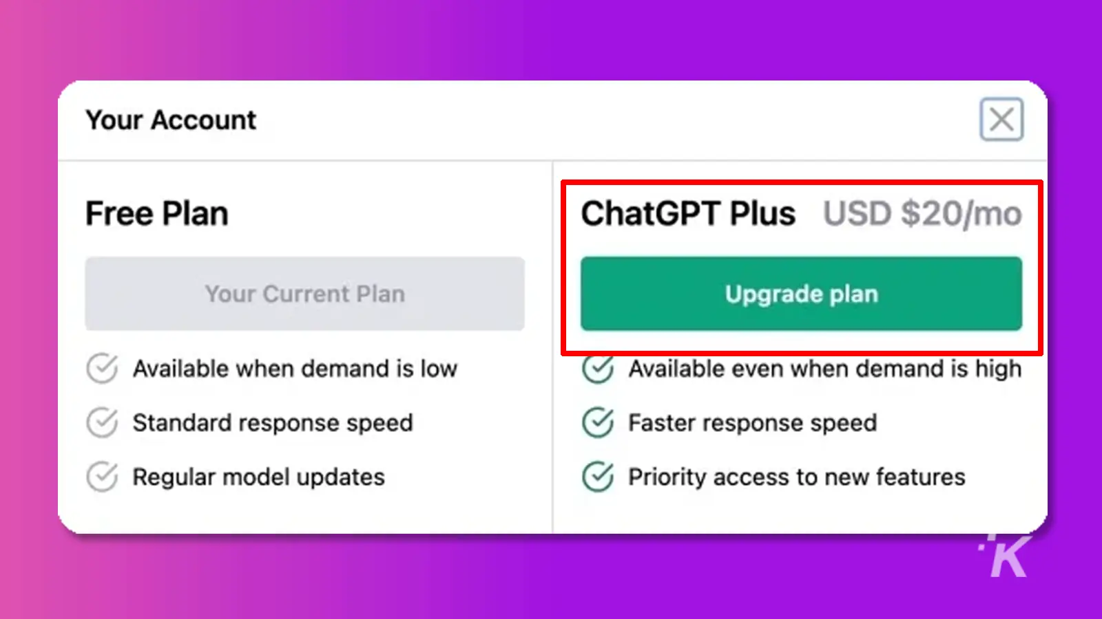 OpenAI ChatGPT upgrade plan