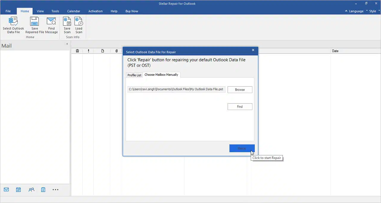 Choose Mailbox Manually