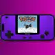 delta emulator displaying classic Pokémon game, on a purple background