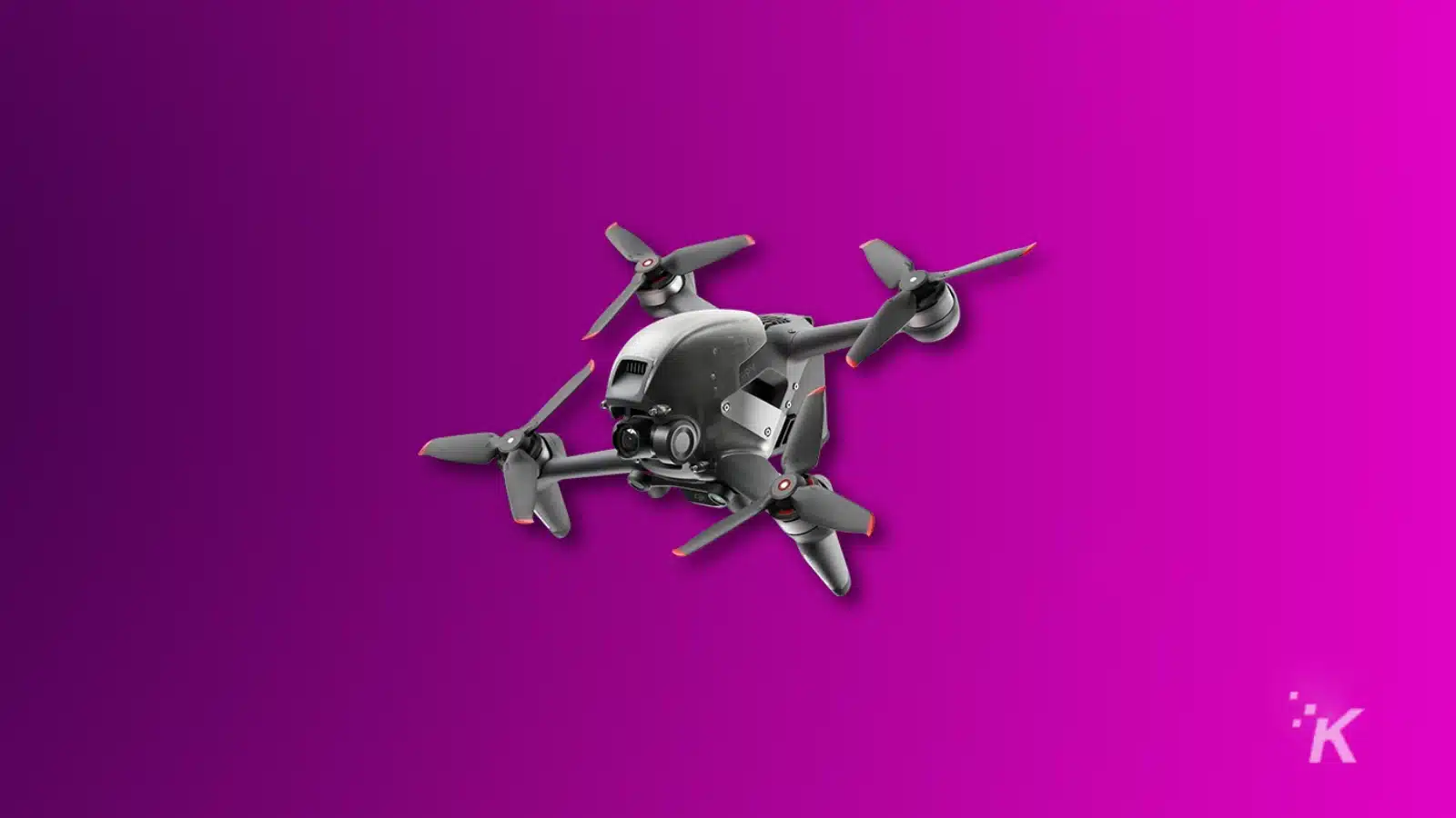 render of a dji fps drone on a purple background