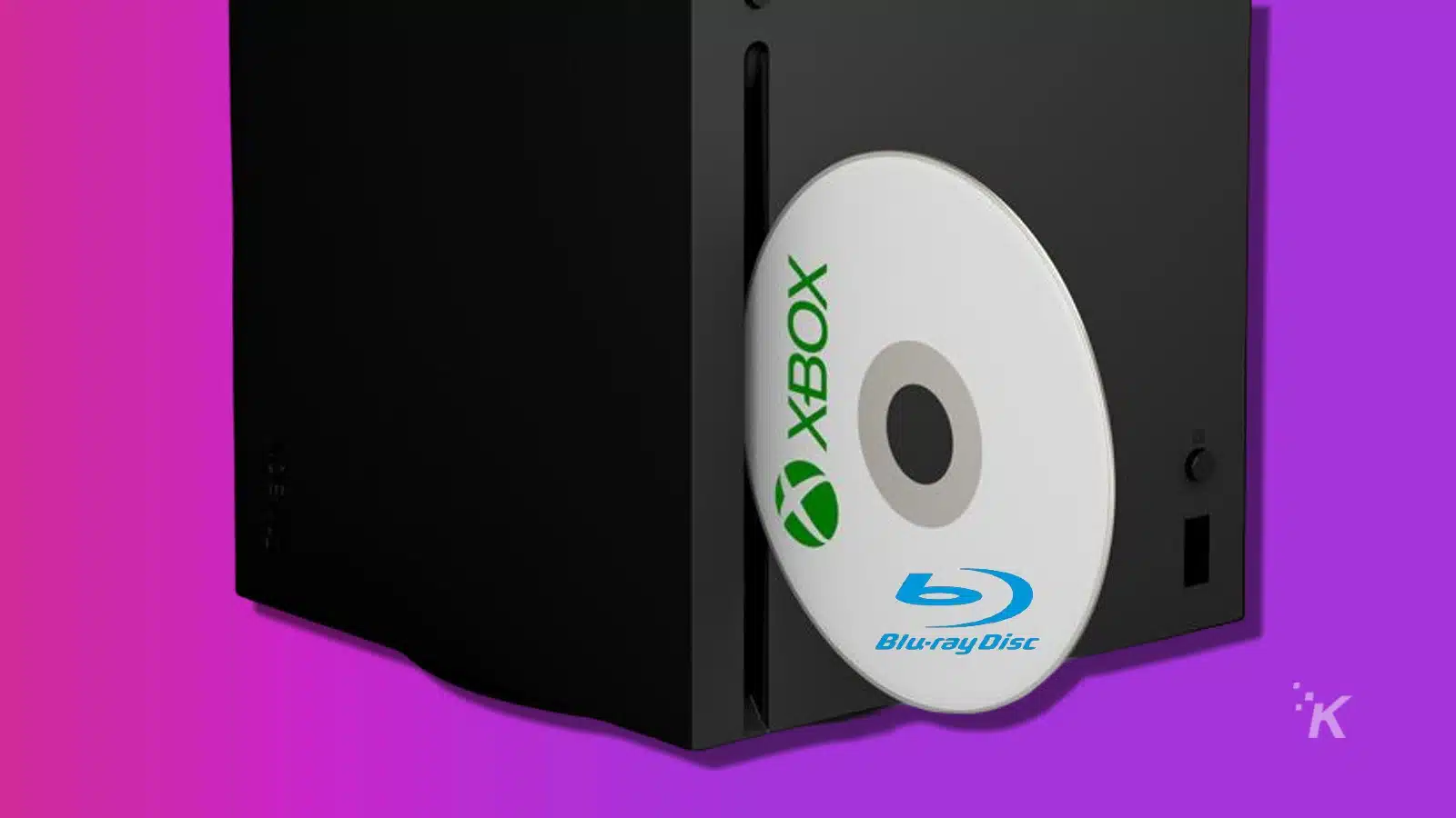 xbox series x blu ray player on purple background