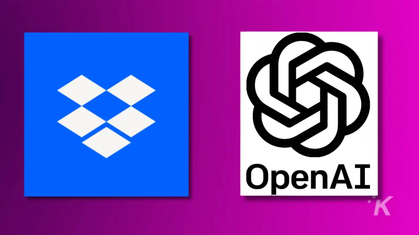 dropbox and chatgpt logo on a purple background