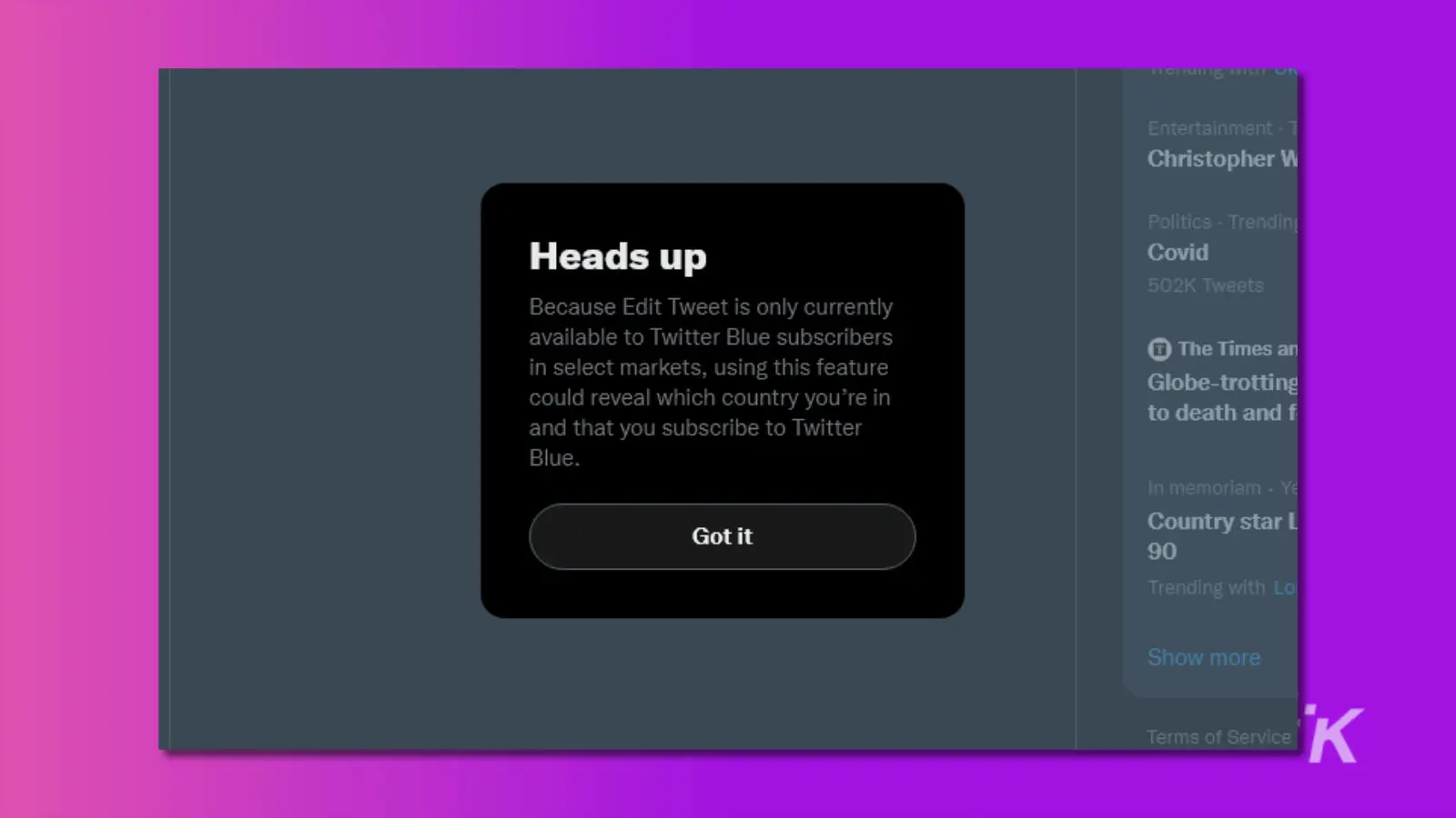 screenshot of editing a tweet