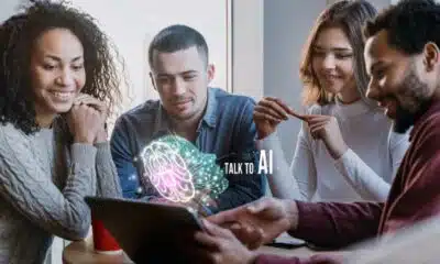 EssayAI on laptop with students