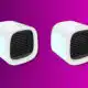Two portable air conditioners on purple background. Evachill EV-500