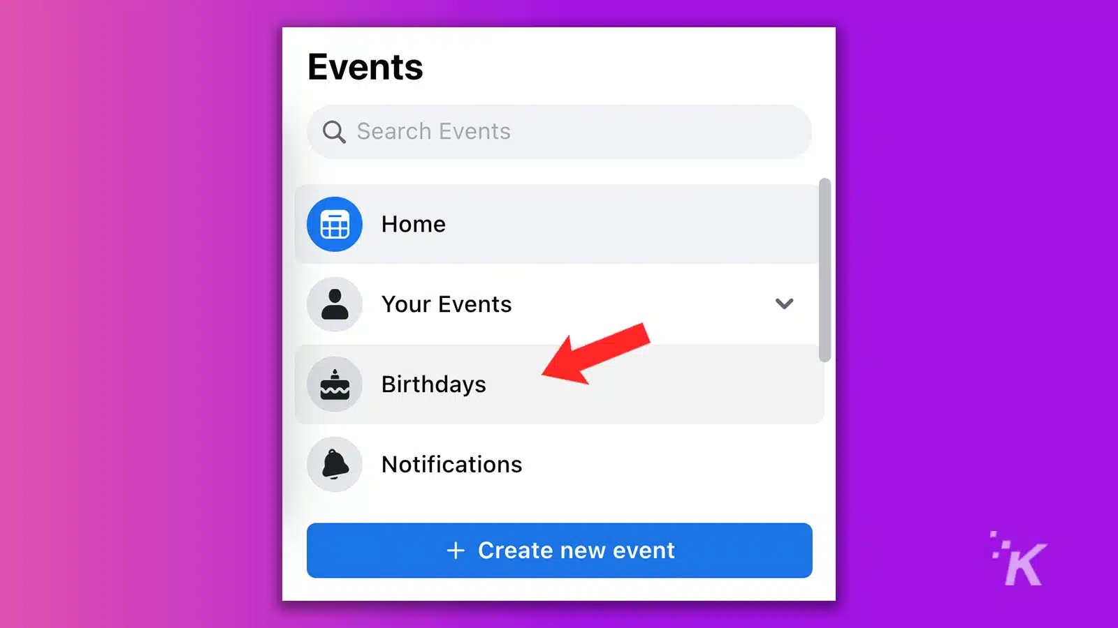 facebook birthdays