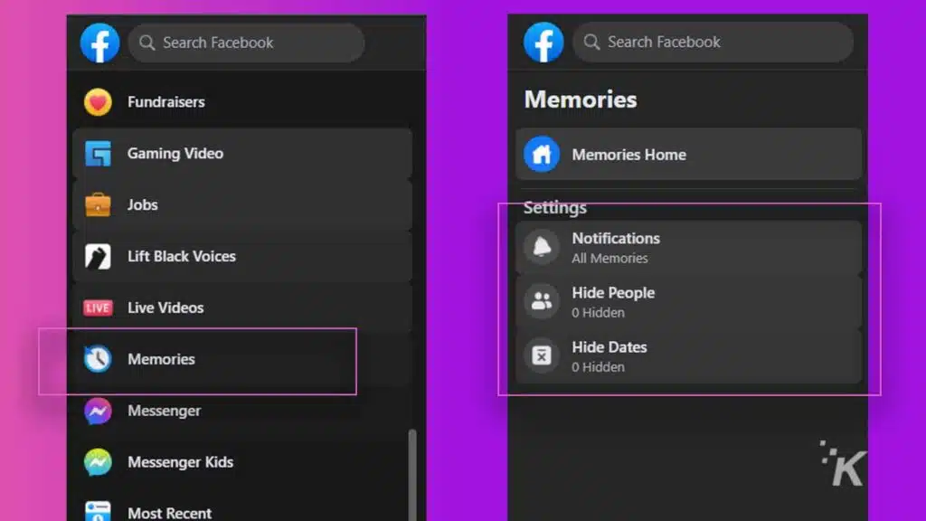 facebook memories on desktop