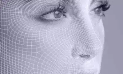 Facial tracking on a woman's face.
