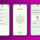 Find My Device feature on Android phones in a purple background.