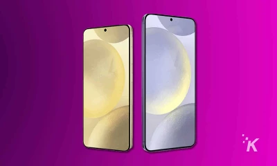 galaxy s24 plus renders on a purple background