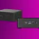 GEEKOM mini pc in purple background