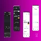 Four smartphones against a purple background displaying Google search interface in various themes; showcasing search functionality, promotions, and a blog advertisement.