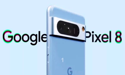 A Promotional Image of the Google Pixel 8 Pro in Blue