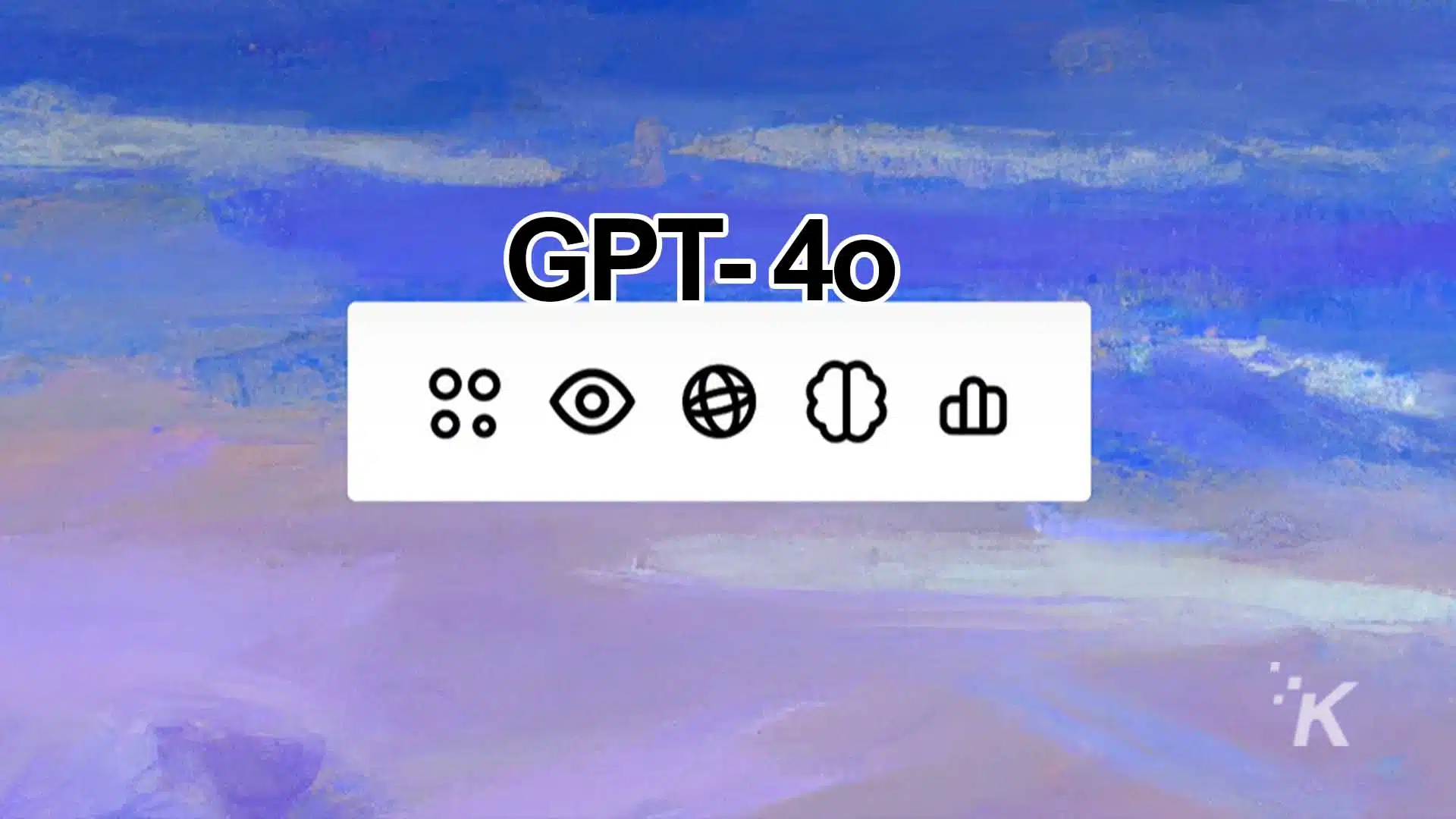 GPT-4 logo overlay on abstract blue and purple background.