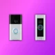 Two different model ring doorbells on the background