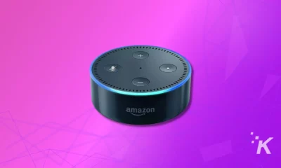Amazon Alexa on the purple background