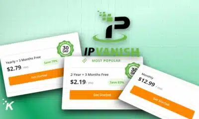 IPVanish VPN pricing plans and discounts display.