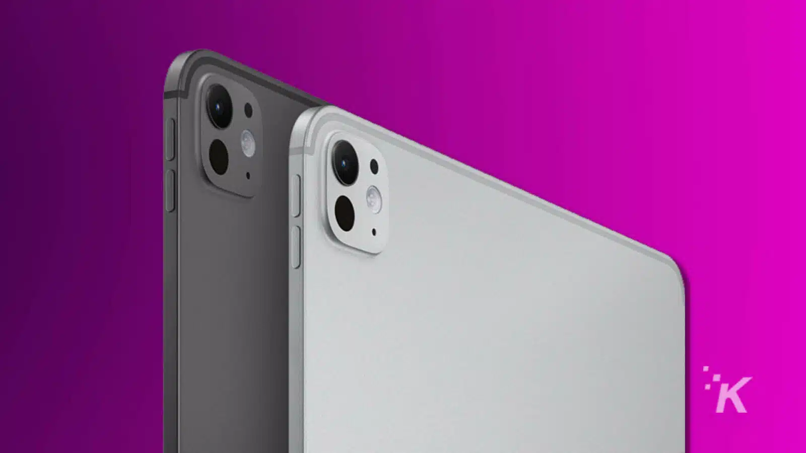 Two smartphones in purple background, highlighting camera designs.