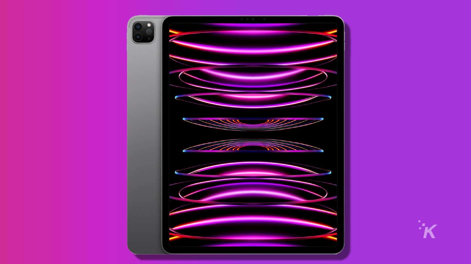 ipad pro 13 on a purple background