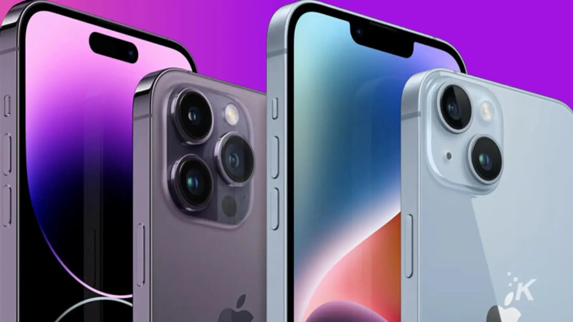 A iphone 14 plus sits atop an electronic device, capturing the moment.