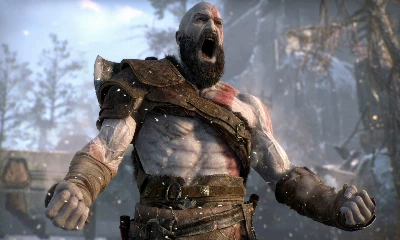 kratos from god of war shouting for game of the year on sony playstation