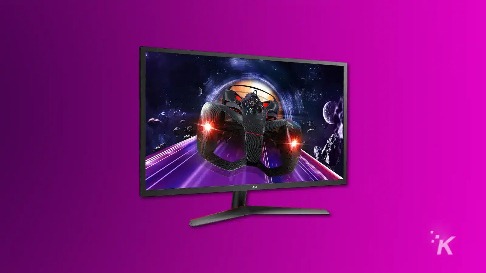 render of an lg monitor on a purple background