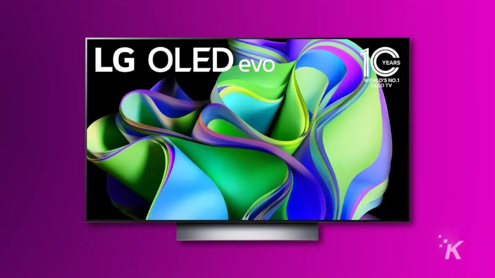 render of LG G3 48-inch OLED on a purple background