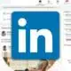 linkedin logo with blurred background