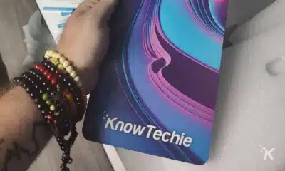 custom front panel for the maingear mg-1 gaming pc with the knowtechie branding displayed