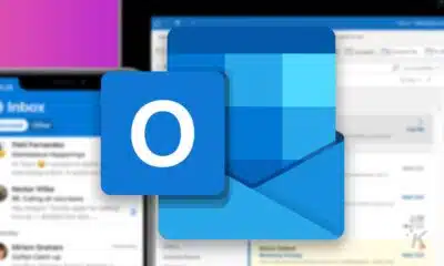 microsoft outlook logo on blurred background
