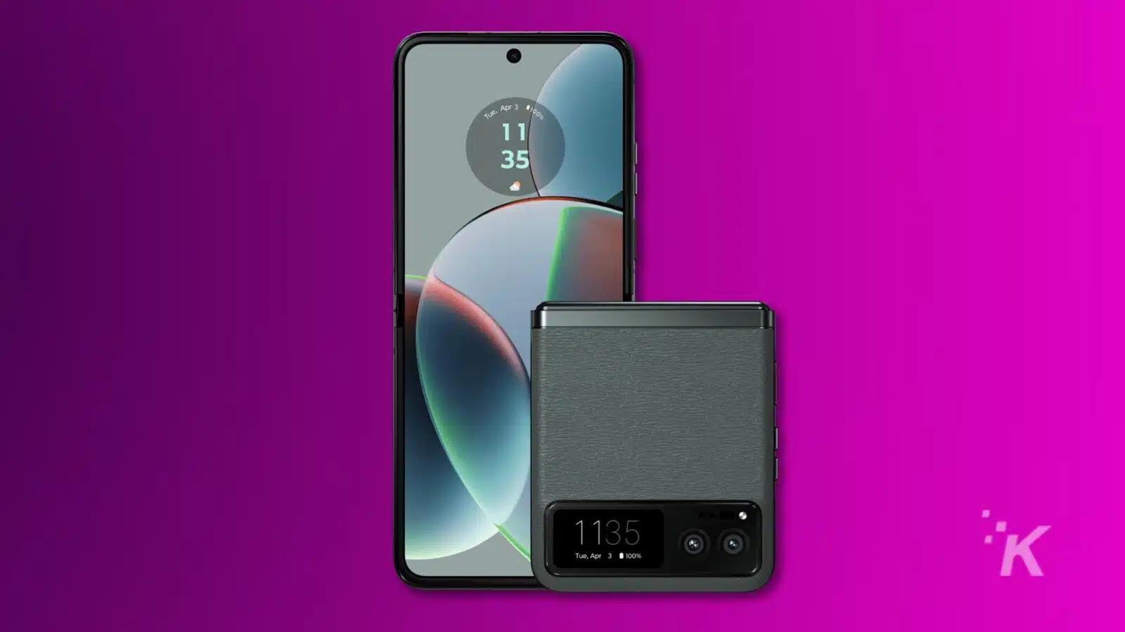 Motorola Razr in purple background