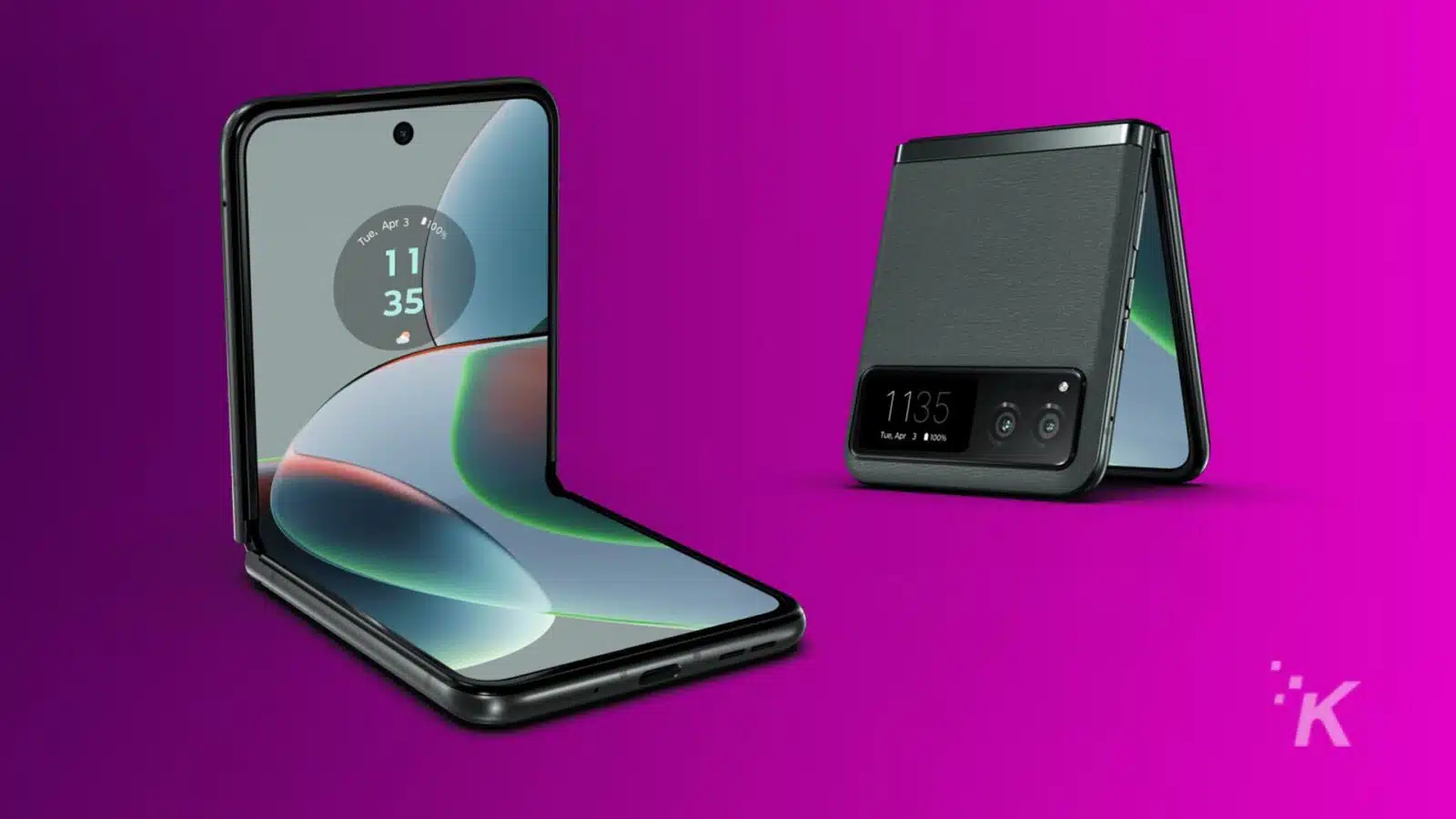 Motorola Razr in purple background